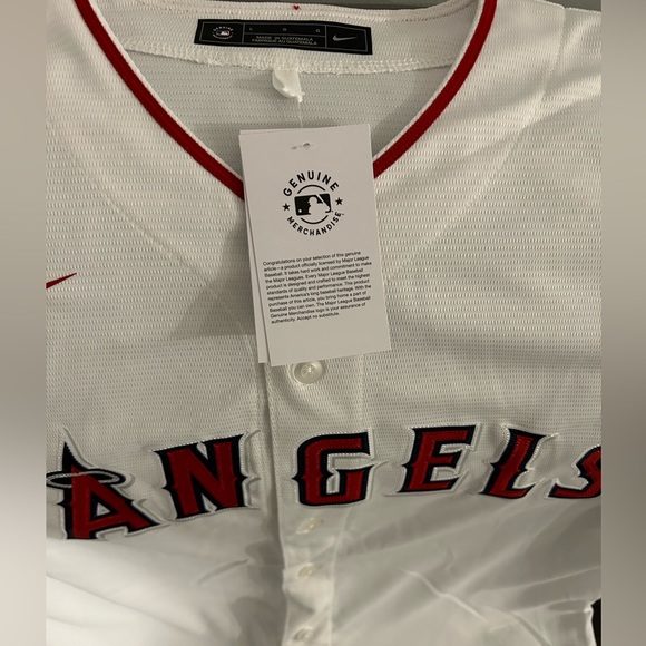 Nike Authentic Los Angeles Angels Home White Jersey MLB Baseball Men's Size: L - Picture 3 of 5